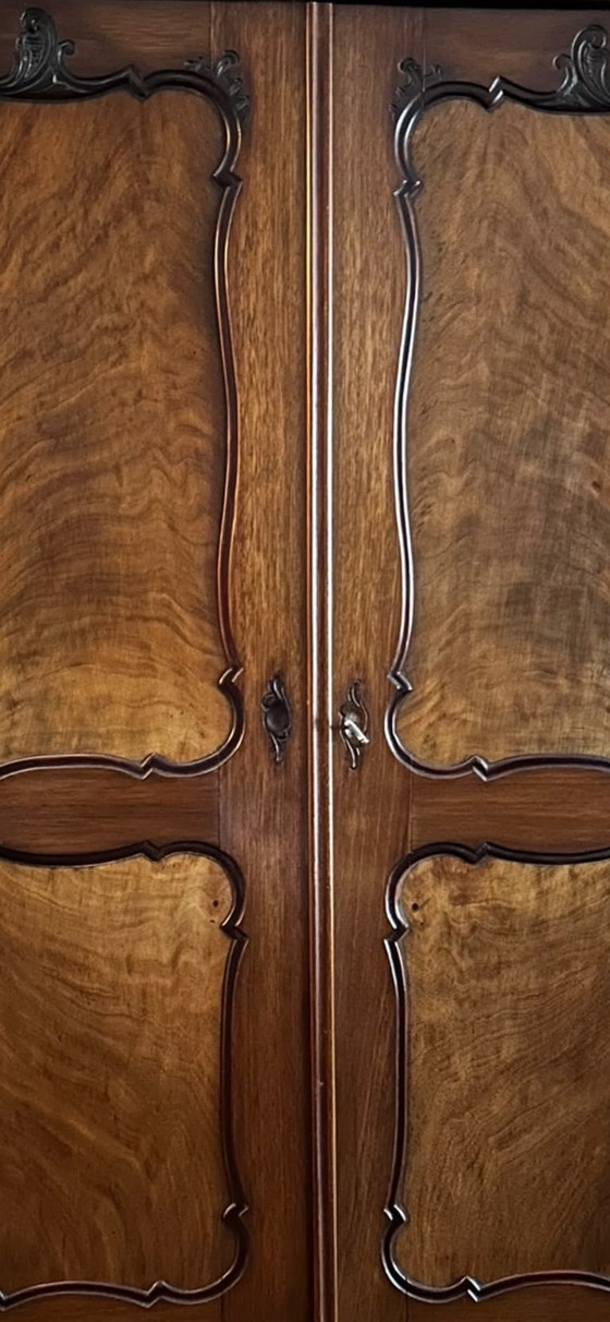 Armadio per la biancheria Biedermeier antico (mogano), Legno, Marrone, Klassiek (foto 4 di 5)