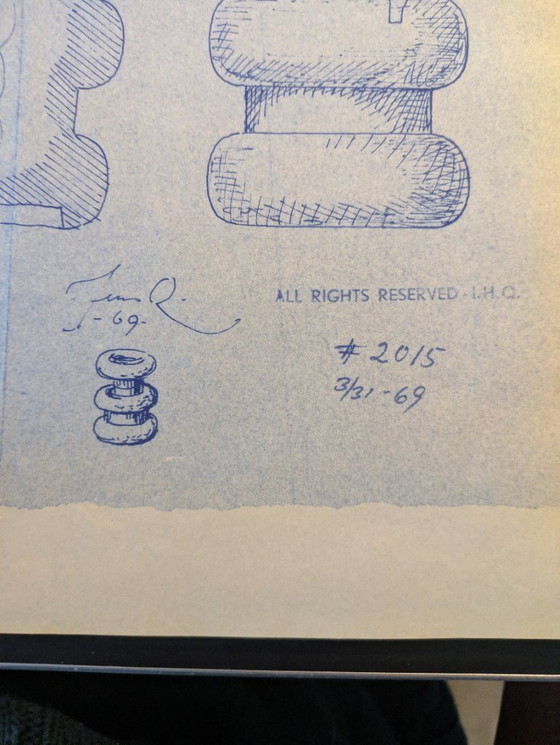 Image 1 of Raro studio di design di Jens Harald Quistgaard (IHQ) del 1969 - Trasferimento di carbonio originale