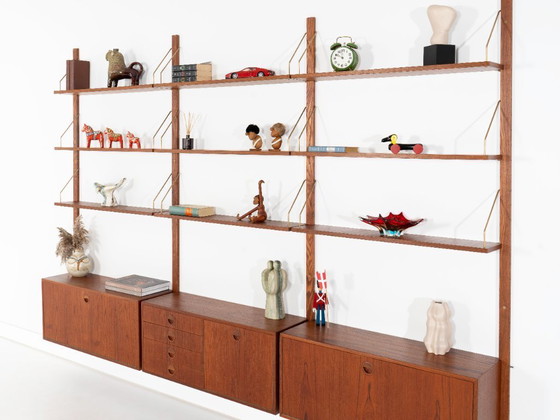 Modulaire wandkast van teakhout, Deens design, jaren 60, ontworpen door Rud Thygesen en Johnny Sørensen, (photo 6 of 21)