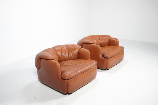 Paire de chaises longues confidentielles d'Alberto Rosselli pour Saporiti, Italie, années 1970