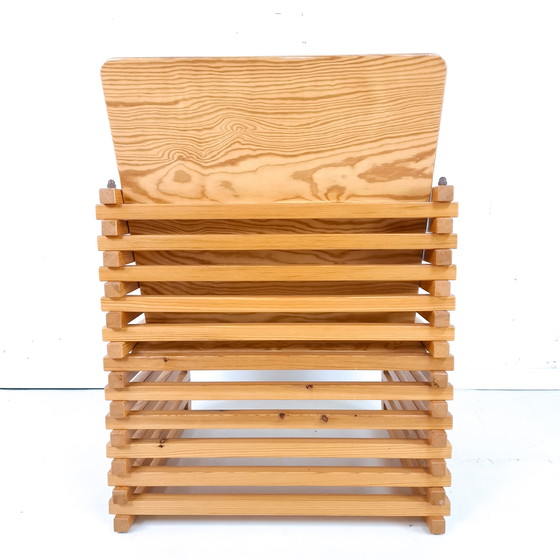 Image 1 of Vintage slatted armchair 70s/80s wood