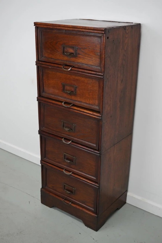 Image 1 of Armario de farmacia/archivador de roble belga con puertas plegables, década de 1920/1930