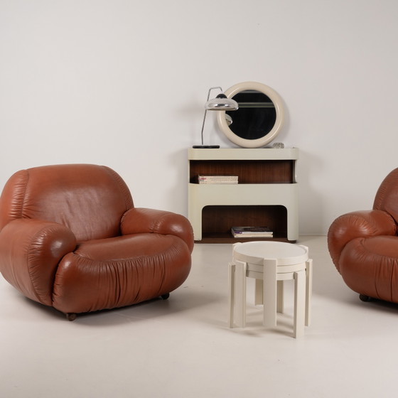 Image 1 of Italian Leather Lounge Chair