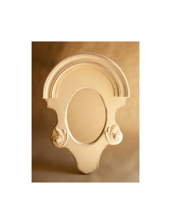 Image 1 of Handmade wall or table mirror. Medallion-style porthole window mirror (oval).