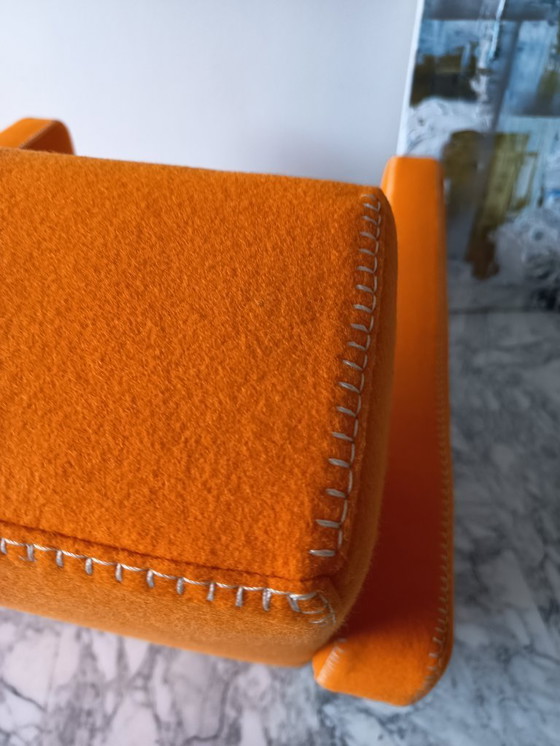 Image 1 of Fauteuil CASSINA Utrecht 637 en Laine Kvadrat Orange 13L par Gerrit Thomas Rietveld