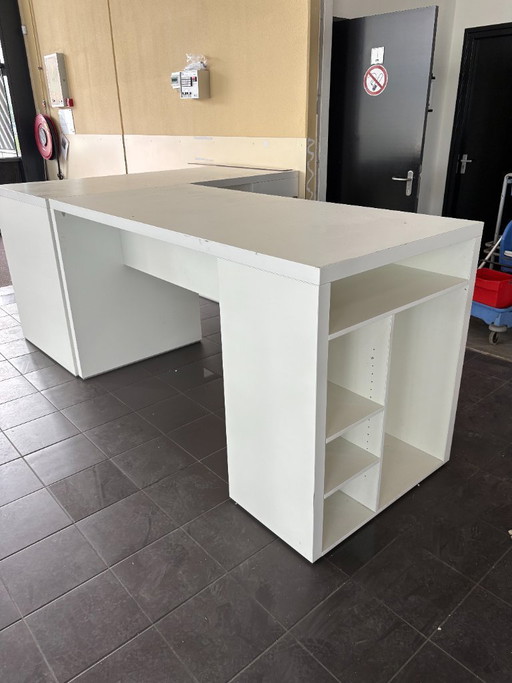 Grand bar/bureau blanc (2 pièces)