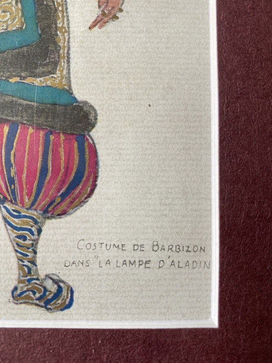 Image 1 of Leon Bakst 1927 Dibujo original - Traje de Barbizon