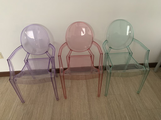 3x P. Starck Chairs Lou Lou Ghost For Kartell