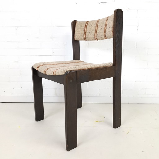 4 Vintage-Esszimmerstühle im Stil des Brutalismus aus den 70er Jahren