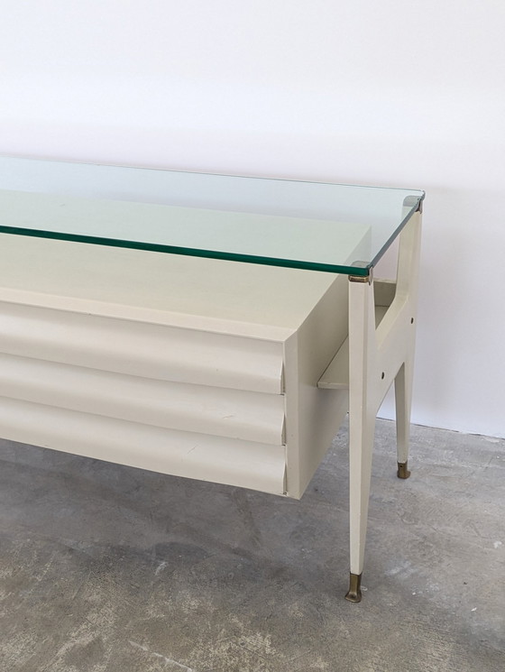 Image 1 of Bureau - Laiton, cristal, bois