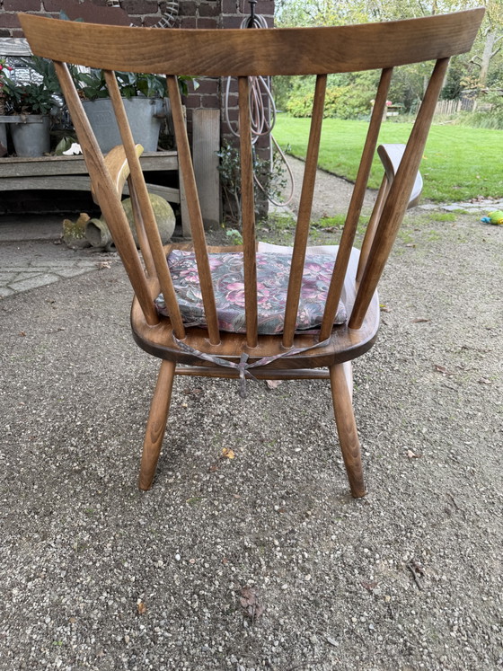 Sedia a fusi in legno vintage – Poltrone, Textile, Wood (photo 7 of 7)