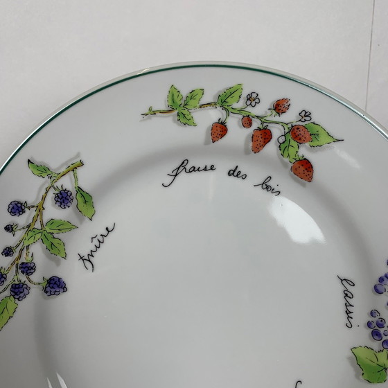 Image 1 of Set di 6 piatti da dessert in porcellana "Frutta"