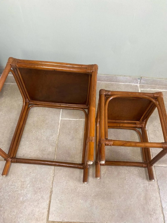 Nest of tables in rattan – Side tables, Wicker, Vintage (photo 15 of 19)