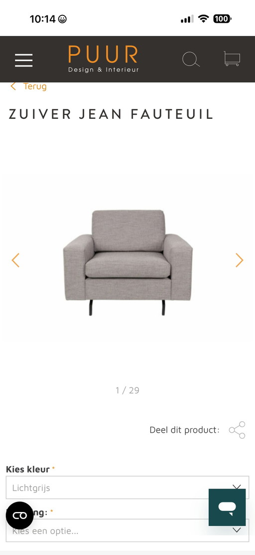 Zuiver Jean Armchair – fauteuils, Metal, Textile (photo 2 of 8)