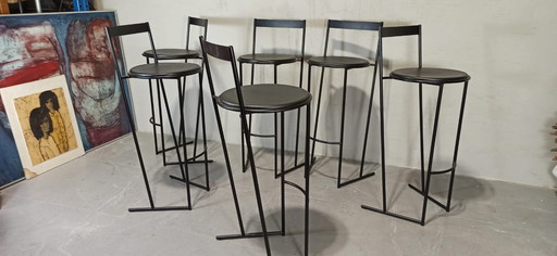 6 x sgabelli da bar Musmé di Emilio Nanni per Fly Line