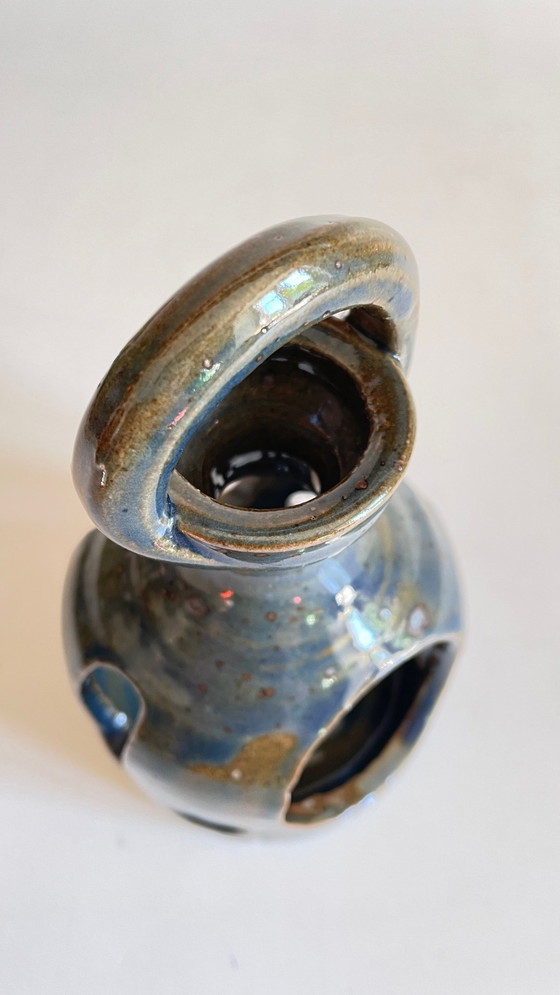 Image 1 of Signed Incense Burner Vintage Handmade Stoneware