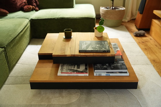 Image 1 of Tavolino da caffè galleggiante impilato japandi di metà secolo