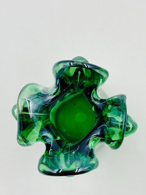 Image 1 of Sculptural vase in blown Bohemian glass attributed to Jan Beránek