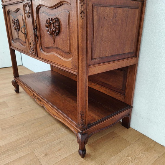 Credenza antica vintage, comò, credenza con vetrina con piano in marmo – Credenze con vetrina, Legno (photo 6 of 18)
