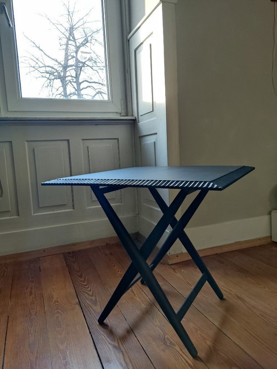 Image 1 of 1x Zanat folding table round, maple black, garden table, small dining table