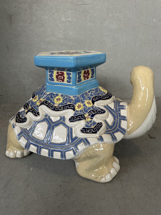 Image 1 of Vintage schildpad plantenstandaard - keramiek