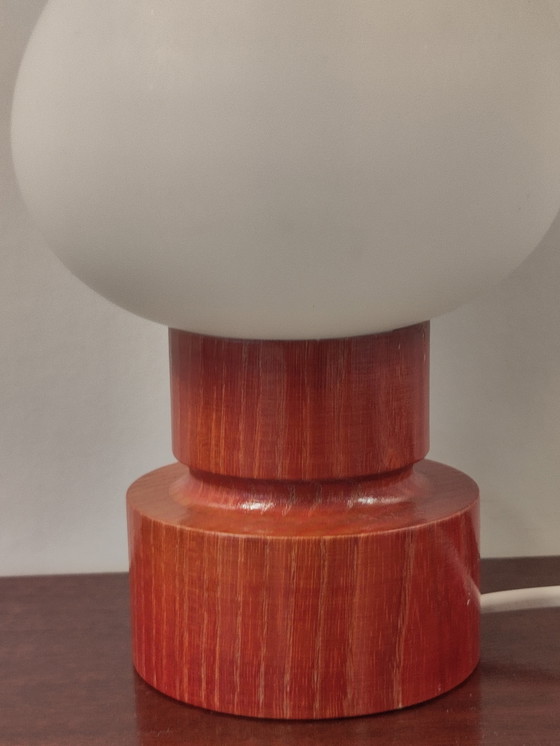 Image 1 of Lampe vintage avec pied en bois