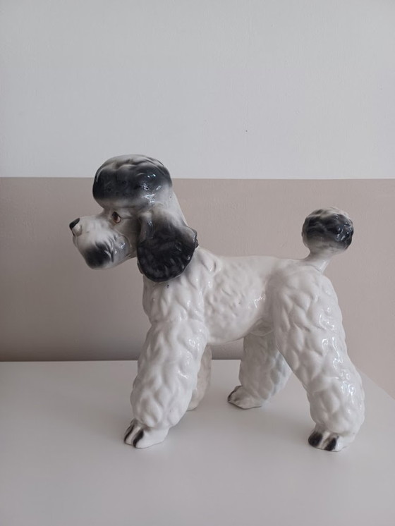 Image 1 of Vintage '80 XL Poedelbeeld. Handbeschilderd keramiek. 