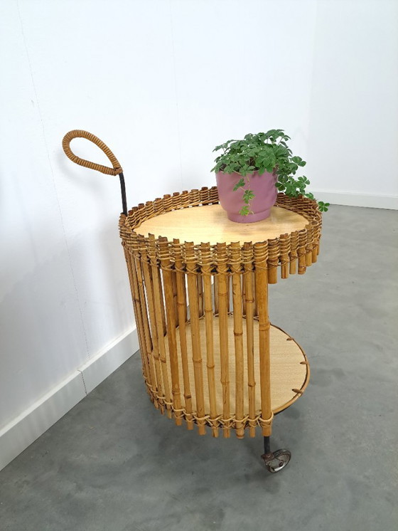 Image 1 of Carrito de bambú, mesa auxiliar