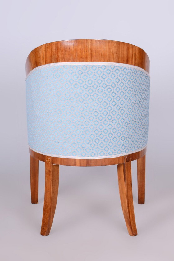 Sillón Biedermeier restaurado, cerezo, roble, Austria-Viena, década de 1820. – Sillones, Textile, Wood (photo 9 of 10)