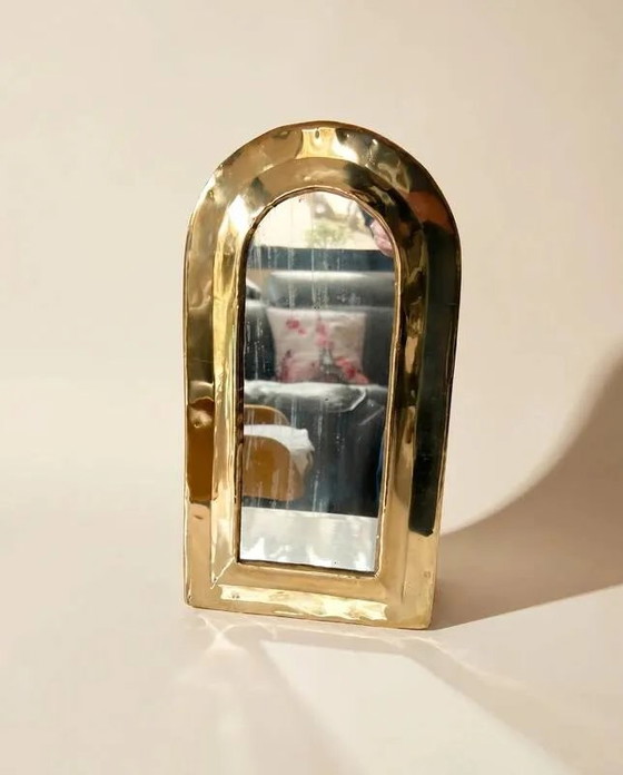 Marokkanischer handgefertigter Wandspiegel aus Messing - 1950er-1970er Jahre – Vintage (photo 3 of 3)