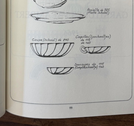 Image 1 of Val Saint Lambert – Dessertservice (6) – Muscheln – Kristall – ROYAL