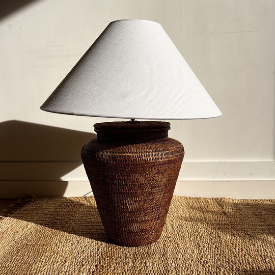 Image 1 of Lampe de table Birma en rotin tressé, style années 80