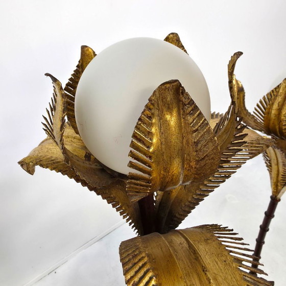 Image 1 of Hollywood Regency Lamp Florentiner Bamboe Palmboom Verguld