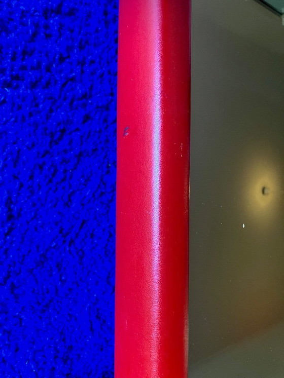 Image 1 of Rara Mesa de café de cuero rojo - Poltrona Frau para Luigi Massoni