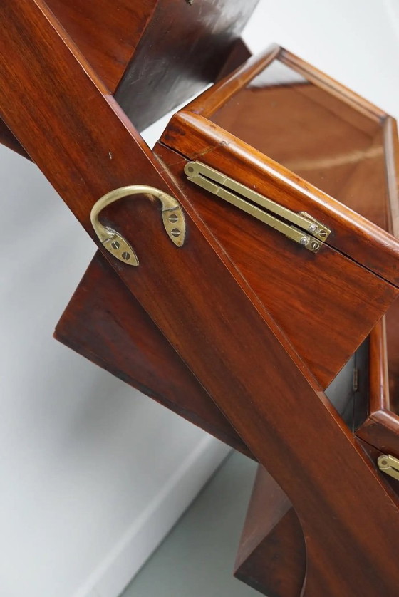 Image 1 of Victoriaanse Carr's Biscuits vitrinekast / winkelkast in hardhout, 19e eeuw