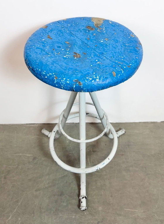 Image 1 of Grey Industrial Workshop Stool, 1960s