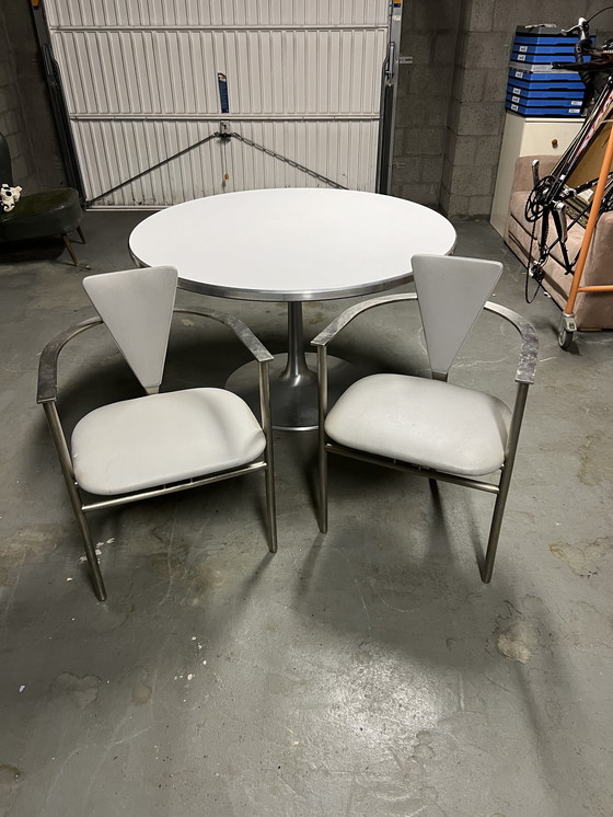 Image 1 of Deux chaises Memphis belgo chrome 