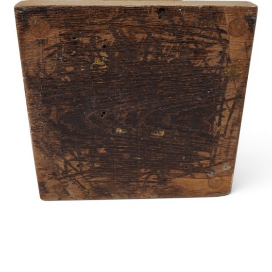 Image 1 of Antieke, sculpturale houten kerkkandelaar, 1860