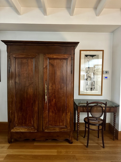 Authentic 19th-century country cabinet in solid wood – wandkast