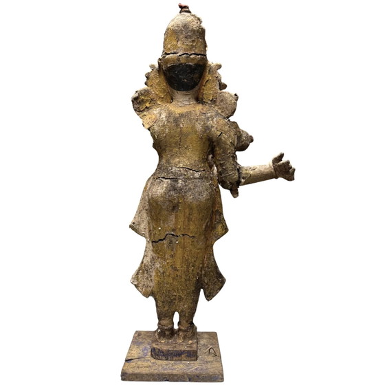 Esculturas monumentales de templo Venugopala Krishna del sur de la India – Siglo XVIII – Madera con – Wood (photo 6 of 10)