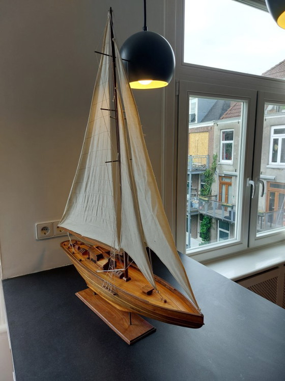 Image 1 of Vintage handgemaakt houten modelschip – Shackleton's Endurance (96 cm)