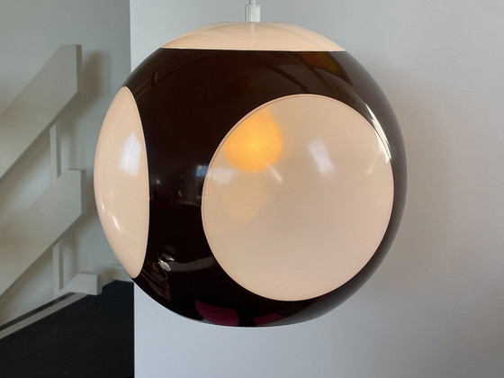 Lampada Space Age Massive Bug Eye, Modello Sfera Marrone, Vintage, Retro, Lampade a sospensione, Plastica (foto 7 di 10)