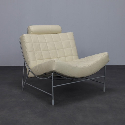 Poltrona lounge in pelle "Volare" in stile postmoderno, disegnata da Jan Armgardt per Leolux (anni '90).