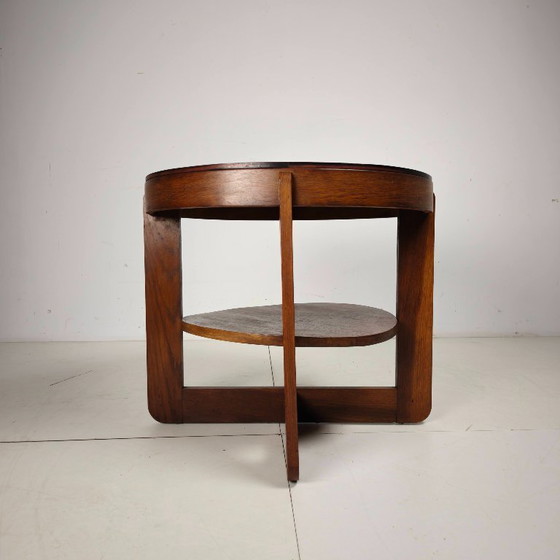 Amsterdamse School eikenhouten bijzettafel met vierkant motief, Nederland, circa 1925 – Wood (photo 5 of 8)