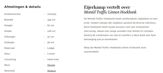 Image 1 of Hoekbank Montel Traffic Forrest Green