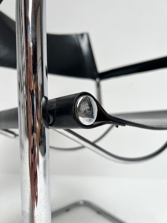 Image 1 of Satz von 4 Mart Stam S34 Lederstühlen, 1970er Jahre