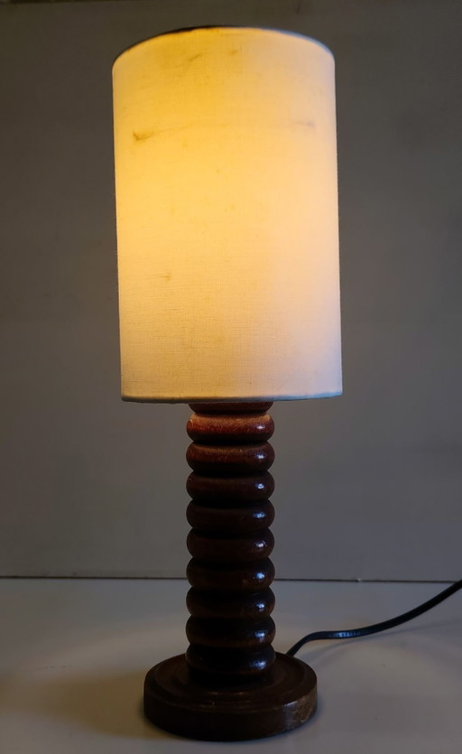 Scandinavian style turned wood Table lamps - mid-20th century