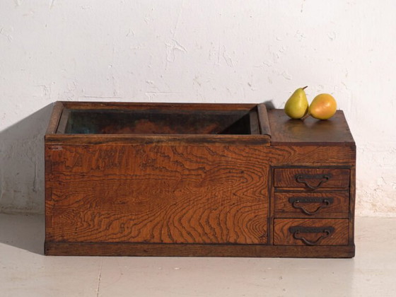 Antique Japanese wooden box hibachi – Japan, circa 1920 – Decorative Objects, Iron, Copper (photo 38 of 40)