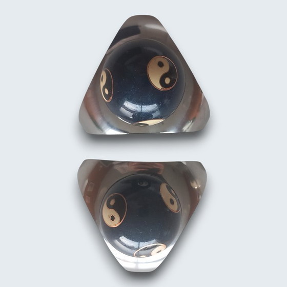 Image 1 of Set di sfere per meditazione di design – Yin Yang – Supporti in acciaio inossidabile – sfere sonore