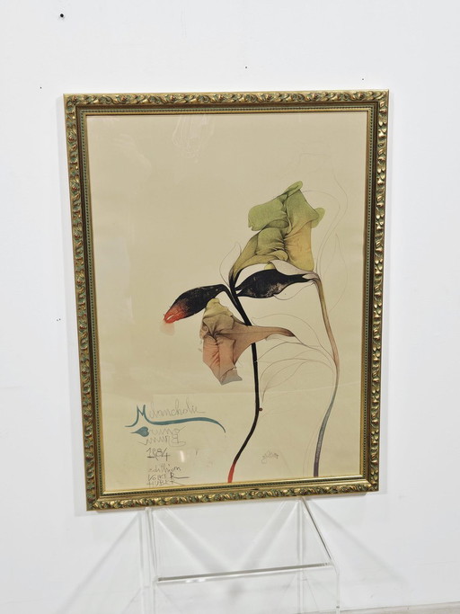 Bruno Bruni, Melancholies, 1984, Lithographie, Gerahmt